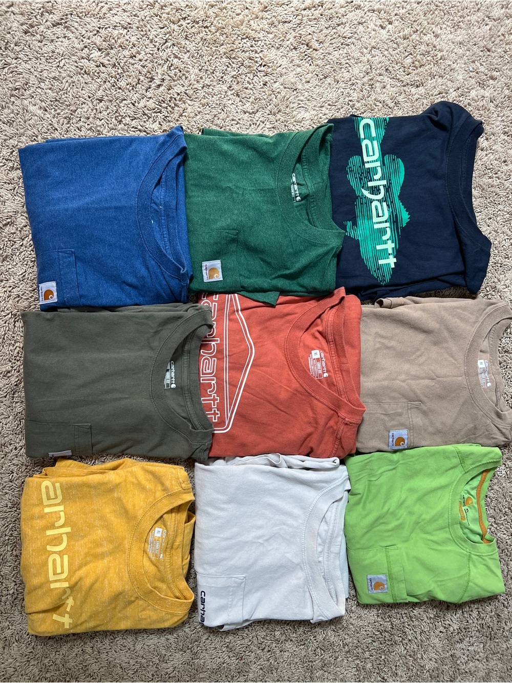 Carhartt Men’s  T-shirts - set of Nine (9) -- T-Shirts